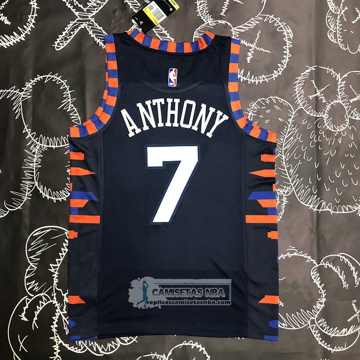 Camiseta New York Knicks Carmelo Anthony NO 7 Ciudad Edition 2019-20 Azul